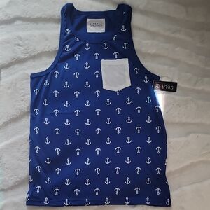 Nautical Anchor Tank Top - Blue and White